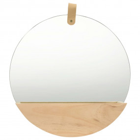 Wall Mirror Natural Wood Glass, Solid Pine Wood Medium