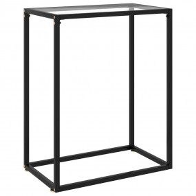 Console Table Transparent Tempered Glass, Powder-Coated...