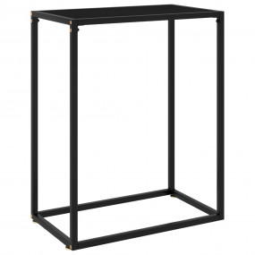 Console Table Black Tempered glass and powder-coated st...
