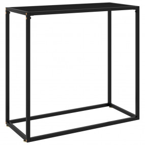 Console Table Black Tempered glass Simplistic Console T...