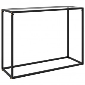 Console Table Transparent Tempered Glass 39.4 x 13.8 x ...
