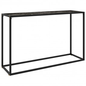Console Table Black Toughened glass, powder-coated stee...