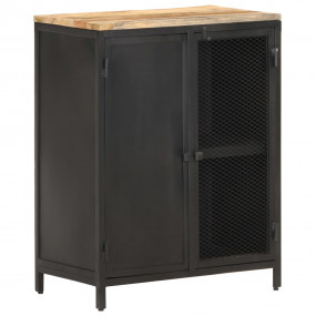 Sideboard Black Solid rough mango wood 23.6x13.8x30.7 i...