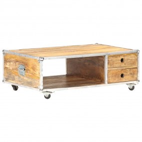 Coffee Table Natural wood Solid rough mango wood and me...