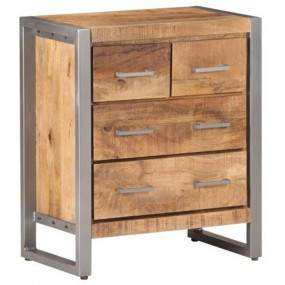 Sideboard Natural wood, grey Rough mango wood, iron