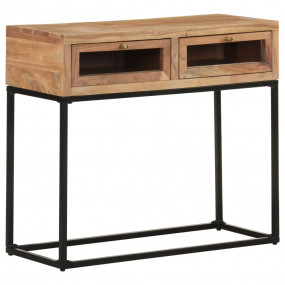 Console Table Natural brown Solid Acacia Wood 35.4 x 13...