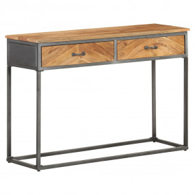 Console Table Natural wood with grey steel
