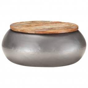 Coffee Table Mixed Color, Grey Solid reclaimed wood, Ir...