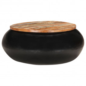 Coffee Table Mixed color, black Solid reclaimed wood, i...
