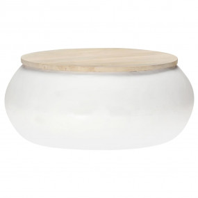 Coffee Table Natural wood and white Solid mango wood an...