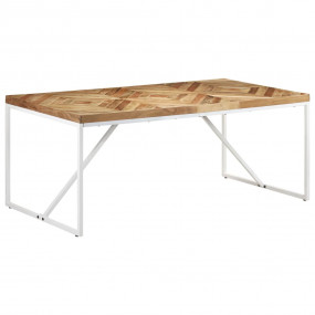 Dining Table Natural wood finish, White legs