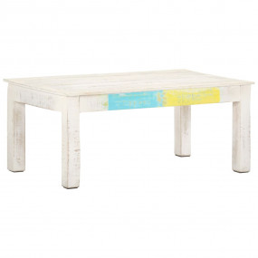 Coffee Table White Solid mango wood Medium Decorative I...