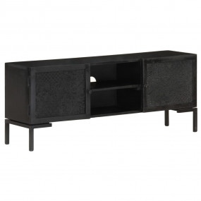 TV Cabinet Black Solid mango wood, powder-coated steel ...