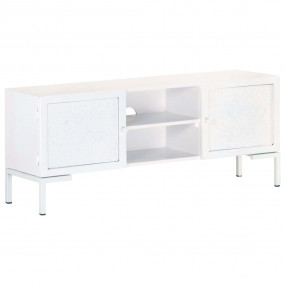 TV Cabinet White Solid mango wood, powder-coated steel ...