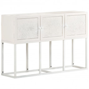 Sideboard White Solid mango wood, powder-coated iron Me...