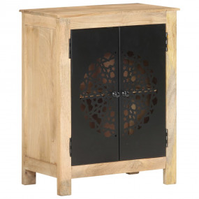 Sideboard Natural wood with black doors Solid Mango Woo...