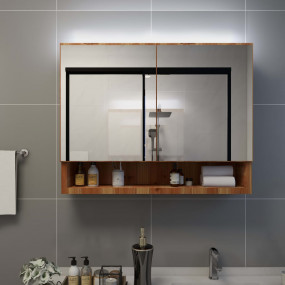 Mirror Cabinet Oak and silver MDF with melamine surface...
