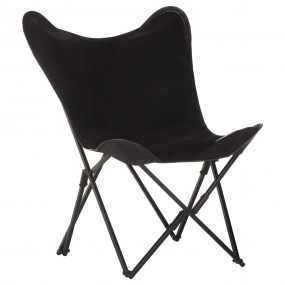 Butterfly Chair Black Genuine leather, Iron Standard Fo...