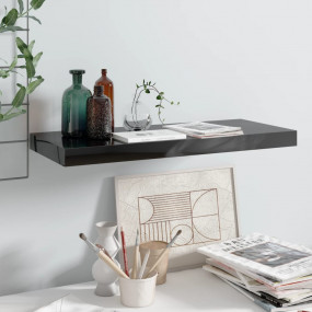 Wall Shelf Glossy black Honeycomb MDF, metal Medium Glo...