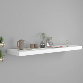 Wall Shelf White Honeycomb MDF 35.4 x 9.3 x 1.5 in Wall...