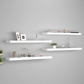Wall Shelf Set of 4 White Honeycomb MDF, metal 35.4 in ...