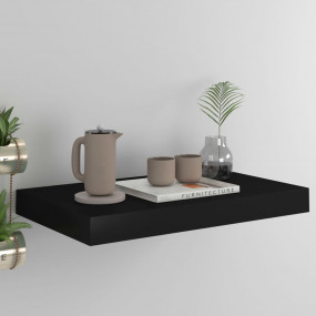 Wall Shelf Black Honeycomb MDF, Metal 15.7 in Floating ...
