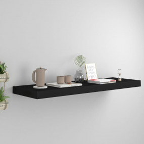 Wall Shelf Black Honeycomb MDF, metal frame 31.5 x 9.3 ...