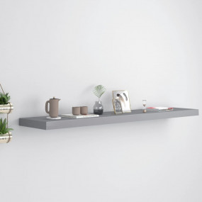Wall Shelf Grey Honeycomb MDF and metal 47.2x9.3x1.5 in