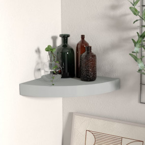 Corner Shelf Grey Honeycomb MDF, Metal Medium Wall moun...