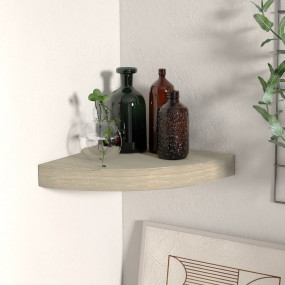 Corner Shelf Oak Honeycomb MDF, Metal Small Corner Shel...