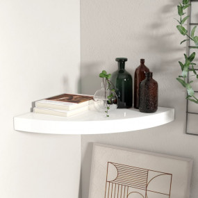 Corner Shelf High gloss white Honeycomb MDF, metal 13.8...