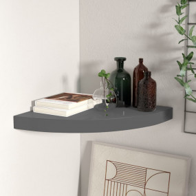 Corner Shelf High gloss grey Honeycomb MDF, metal 13.8x...