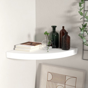 Corner Shelf White Honeycomb MDF 13.8x13.8x1.5 in Wall ...