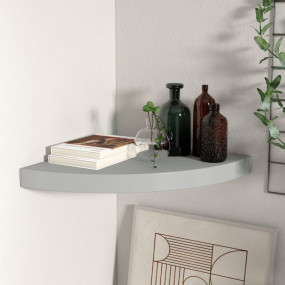 Corner Shelf Grey Honeycomb MDF, metal 13.8 in Wall mou...