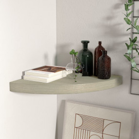 Corner Shelf Oak Honeycomb MDF, metal 13.8 in x 13.8 in...
