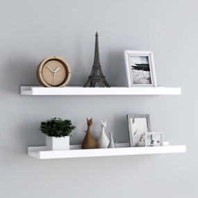 Frame Ledge Shelf Set of 2 White MDF 31.5 in long Wall ...