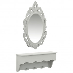 Wall Shelf Set Gray MDF Medium Wall Shelf Set Rectangul...
