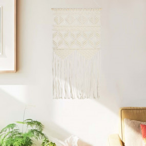 Macrame Wall Hanger Cream 100% Cotton Medium Decorative...