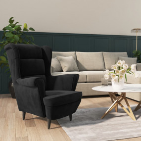 Armchair Black Velvet (100% polyester), plywood Standar...