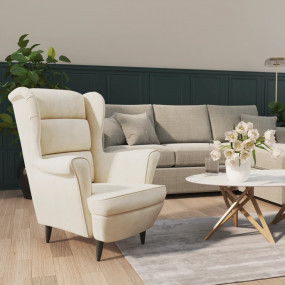 Armchair Cream white Velvet (100% polyester), plywood S...