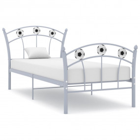 Bed Frame Grey Metal Twin Durable Bed Frame Rectangular