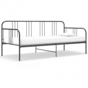 Sofa Bed Frame Grey Powder-coated metal 35.4 x 78.7 in