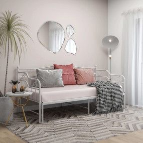 Sofa Bed Frame White Powder-coated metal Single