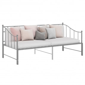 Sofa Bed Frame Gray Powder-coated metal 35.4x78.7 in