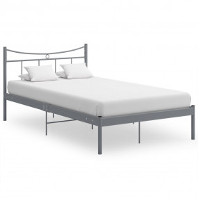 Bed Frame Grey Powder-coated metal 47.2 x 78.7 in Durab...