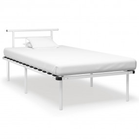 Bed Frame White Powder-coated metal, plywood Single bed...