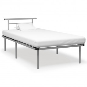 Bed Frame Grey Powder-coated metal Single Durable Bed F...