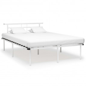 Bed Frame White Powder-coated metal, plywood 55.1 x 78....