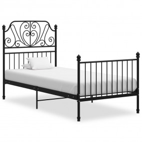 Bed Frame Black Powder-coated metal Twin Durable Bed Fr...