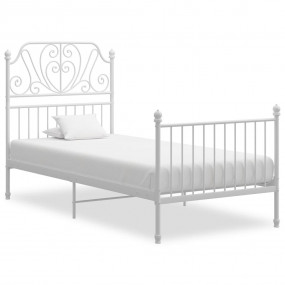 Bed Frame White Powder-coated metal Single Durable Bed ...